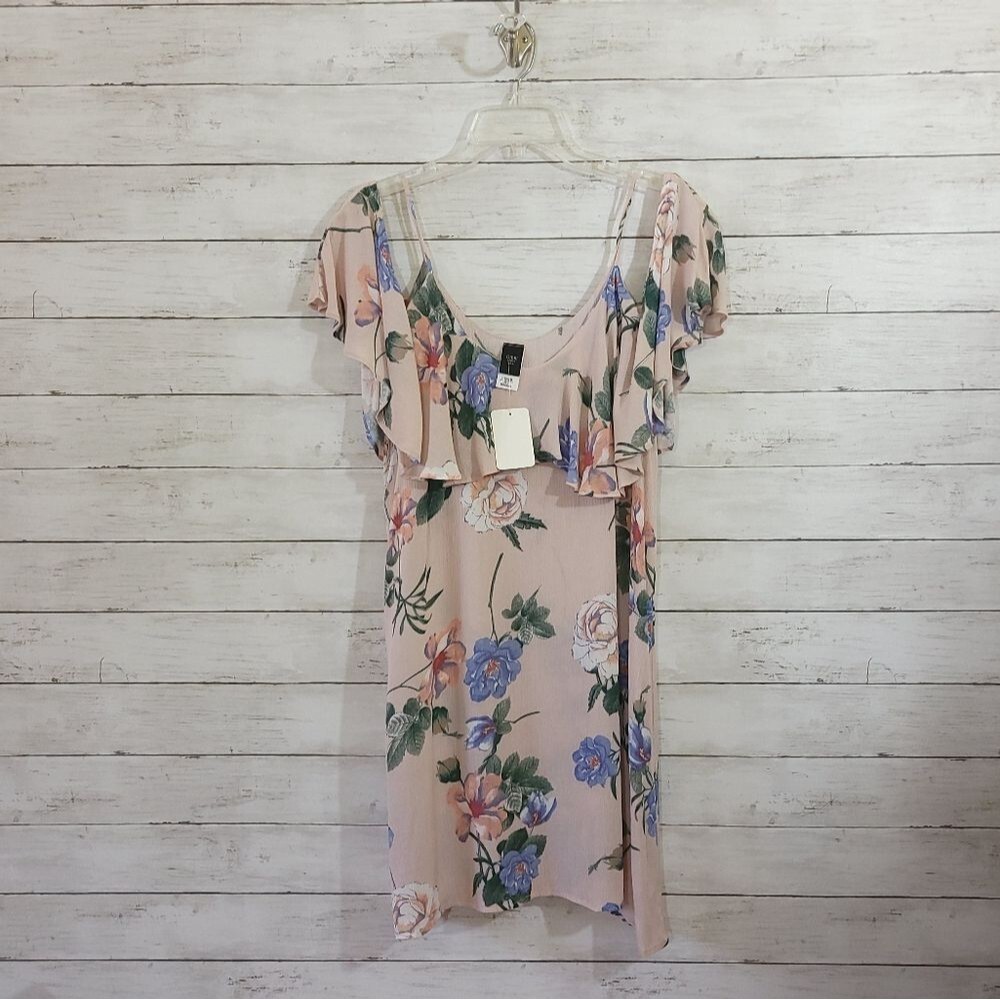 Boutique Brand Floral‎ Print Ruffle Accents Semi Sheer Lightweight Size Medium